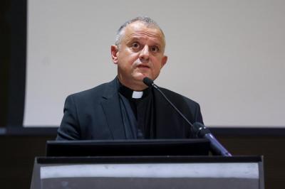 30.09.2025., Zagreb - Svecano predstavljenje zbornika Trebinjsko-mrkanska biskupija u Hrvatskom katolickom sveucilistu. Zeljko Tanjic, rektor Hrvatskoga katolickog sveucilista. Photo: Igor Kralj/PIXSELL