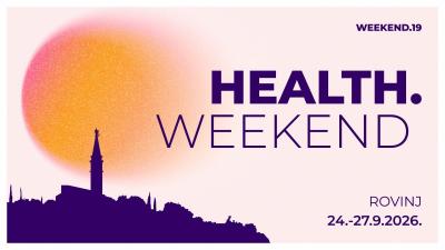 Weekend.19 ovog će rujna u Rovinju ponovno okupiti tisuće sudionika i vodeća imena iz svijeta medija, komunikacija, tehnologije i biznisa, a ovogodi&scaron;nje izdanje donosi i važnu novost &ndash; Health.Weekend, novi programski segment posvećen zdravstvu i zdravlju.