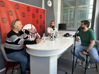 Denis Bosak, osnivač Boss Teatra i glumac Matej Đurđević koji glumi Luku Modrića u kazališnoj predstavi &quot;Luka Modrić: Moja igra&quot;.